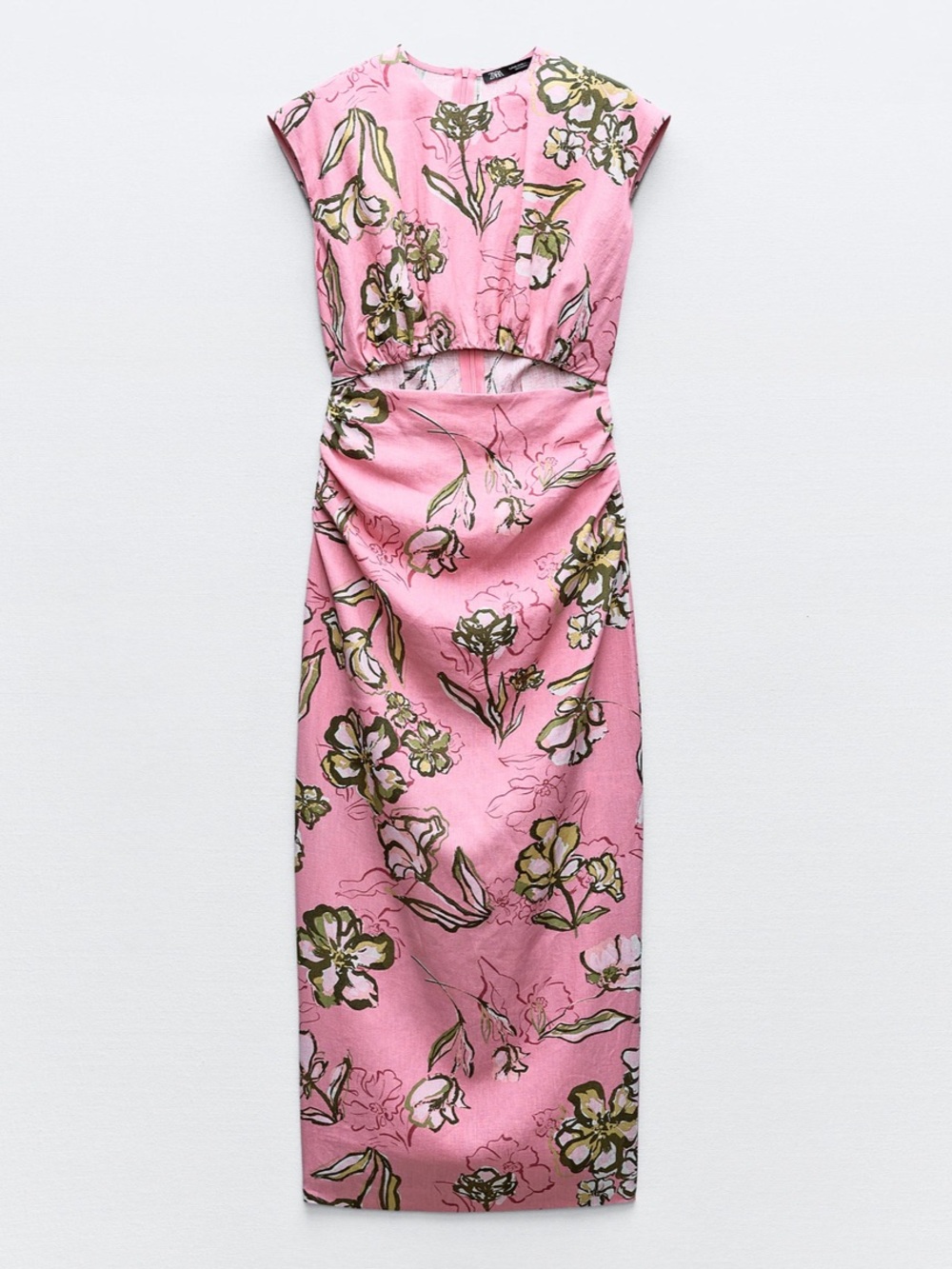 Floral Cutout maxi linen dress